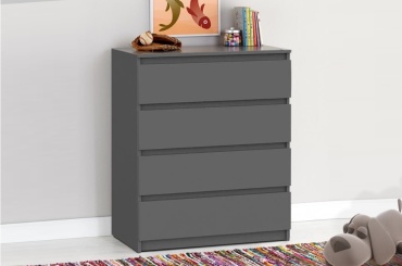Детский комод SV Денвер 4Я 00061276, 39x80x97.8 см, графит