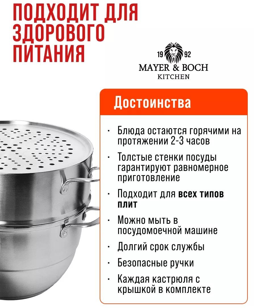 Мантоварка 6.3 л, LUCCI сталь, количество ярусов: 3