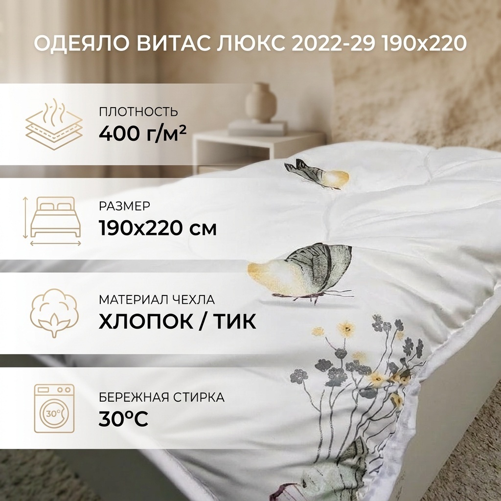 Одеяло Витас Люкс 2022-29 190x220 зимнее