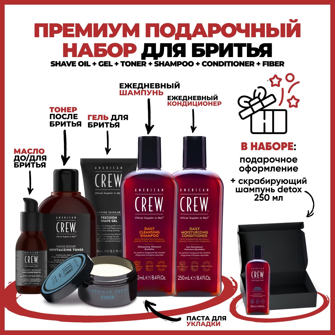 American Crew Премиум набор для бритья для мужчин