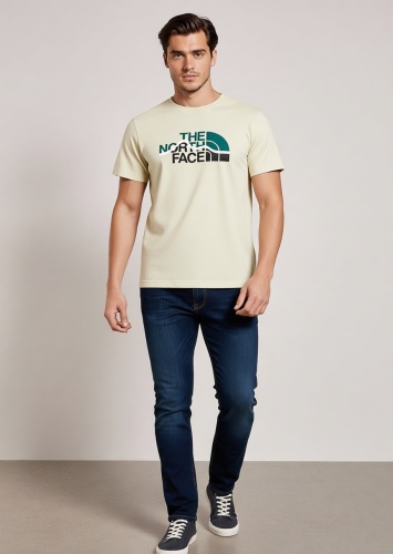 Футболка The North Face логотип бежевый