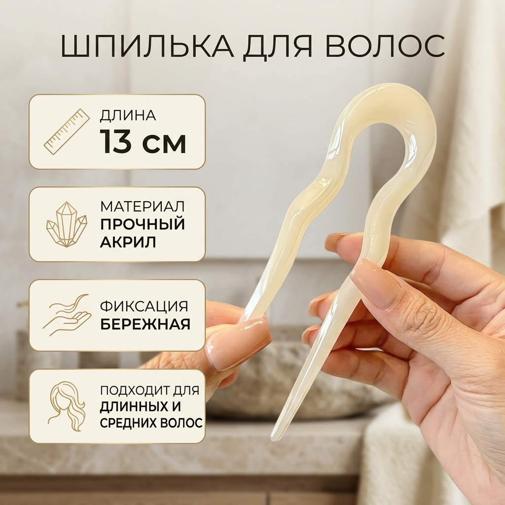 Шпилька 1 шт, белый