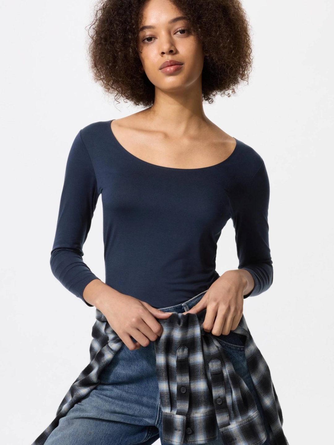 Лонгслив Uniqlo темно-синий