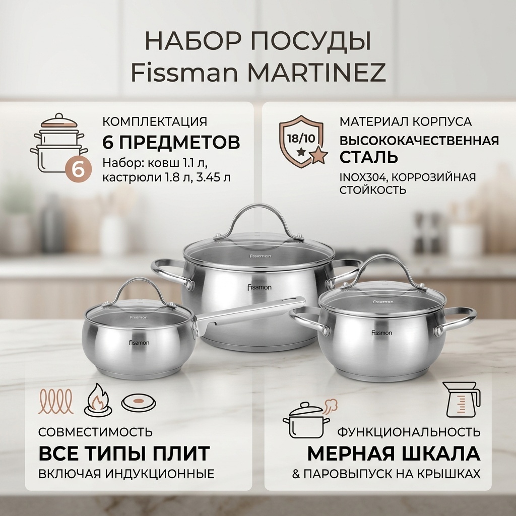 Смешанный набор Fissman 6 в 1