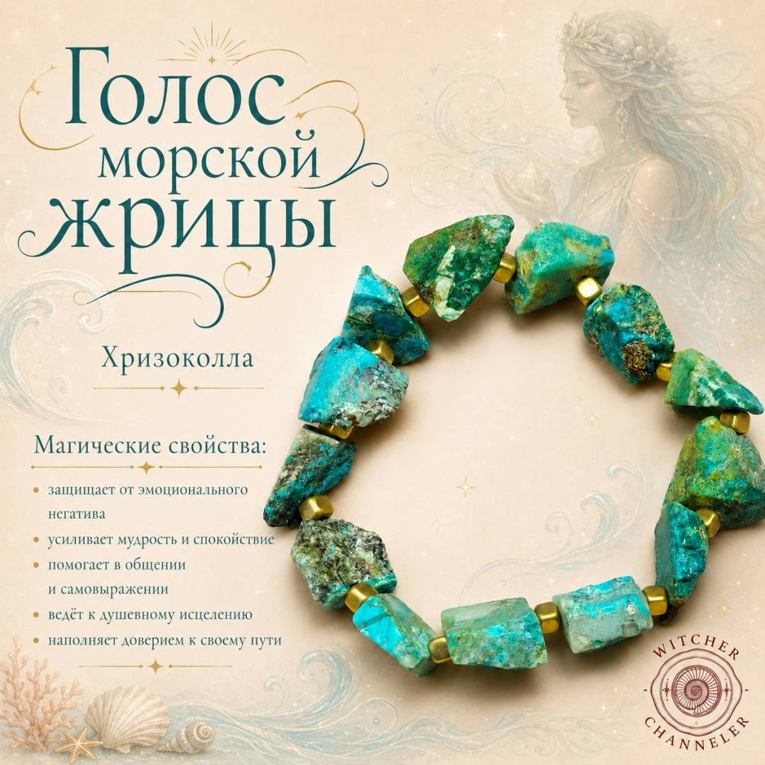 Браслет длина 19 см натуральный камень, хризоколла, гематит
