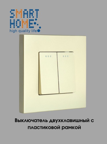 Выключатель клавишный SMART HOME MP004_P2-1F_GD, золотистый