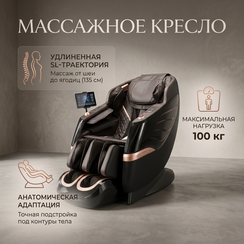 Массажное кресло А103S до 100 кг 11 программ