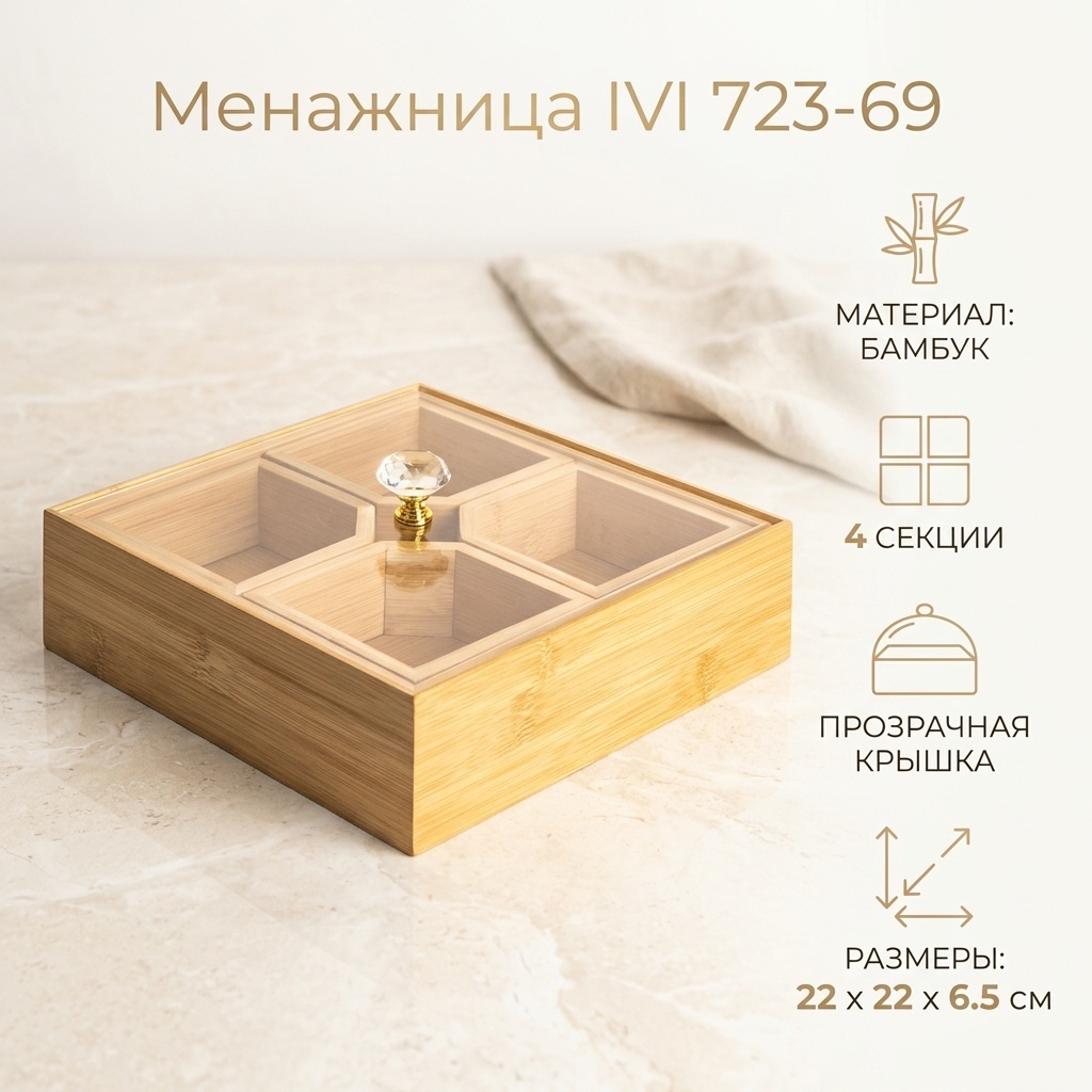 IVI менажница Базовая коллекция 723-69 квадратная 1 шт