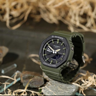 Кварцевые CASIO CASIO GA-2110SU-3ADR пластик, карбон
