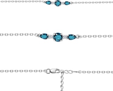 AQUAMARINE 7460908А длина 17 см, вес 2.2 г серебро, плетение фантазийное