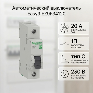 Schneider автоматический выключатель EZ9F34120