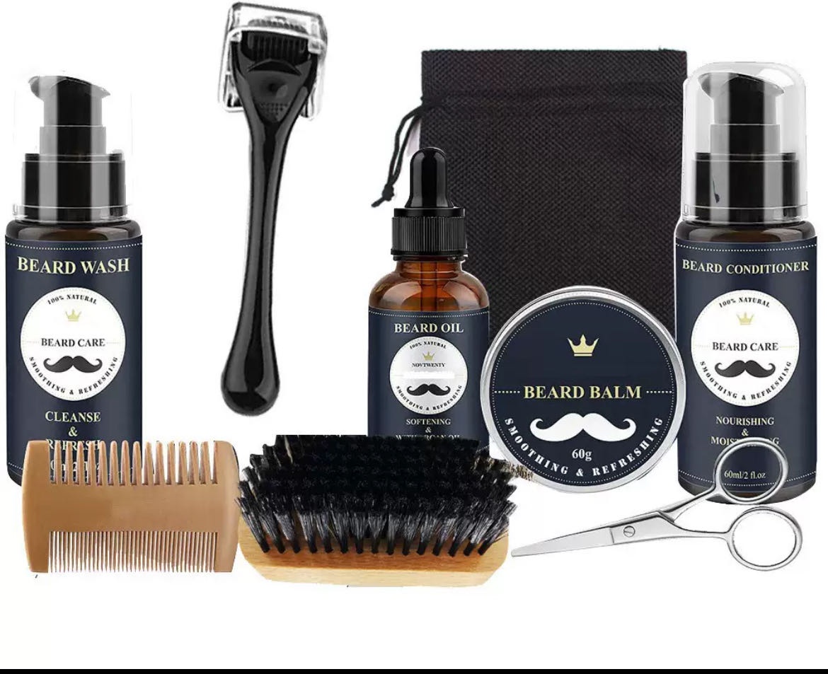 NOVTWENTY Beard Set 7 pcs набор для бороды и усов 2 шт по 60 мл + 30 мл + 60 г
