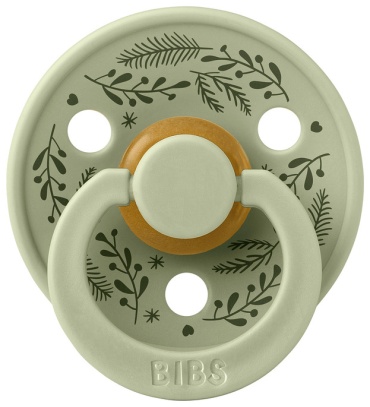 Пустышка BIBS Holiday Leaf - Sage Hunter Green 6+ мес, 1 шт, зеленый