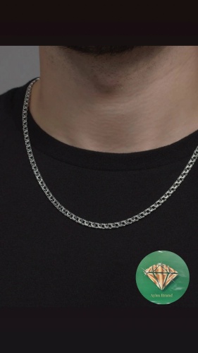 Ayim Brand JJA длина 55 см, вес 15 г серебро, плетение бисмарк