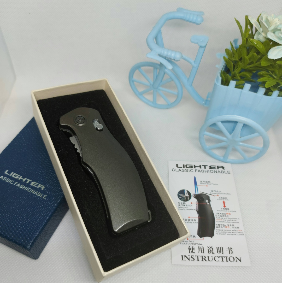 Lighter газовая зажигалка Зажигалка с ножом, металлический сплав