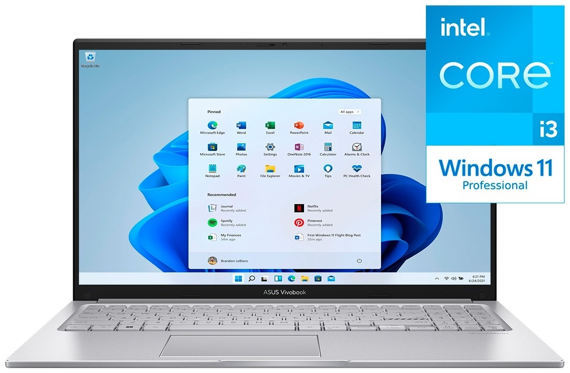 Ноутбук ASUS Vivobook 15 15.6" / 40 Гб / SSD 1000 Гб / Win 11 Pro / X1504VA-BQ2383C / 90NB10J2-M0СZD0