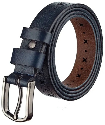 Ремень LEATHERKING натуральная кожа 110 см синий