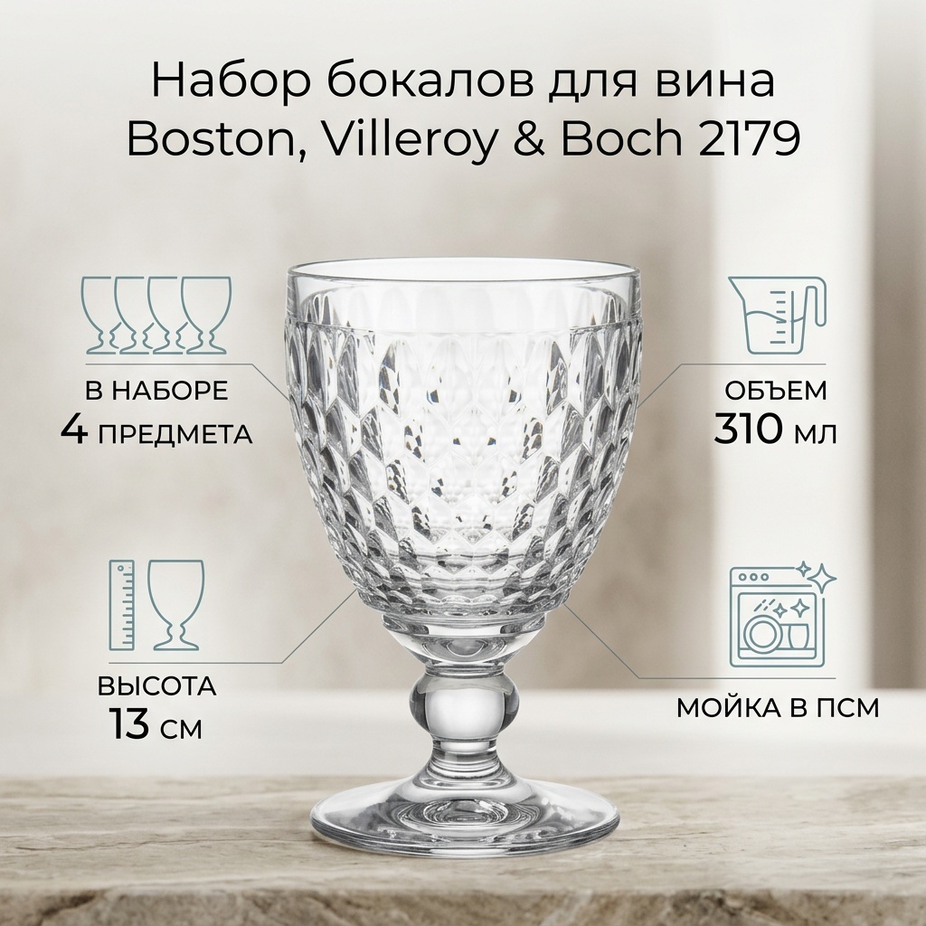 Набор бокалов Villeroy&Boch 310 мл, хрусталь, 4 шт