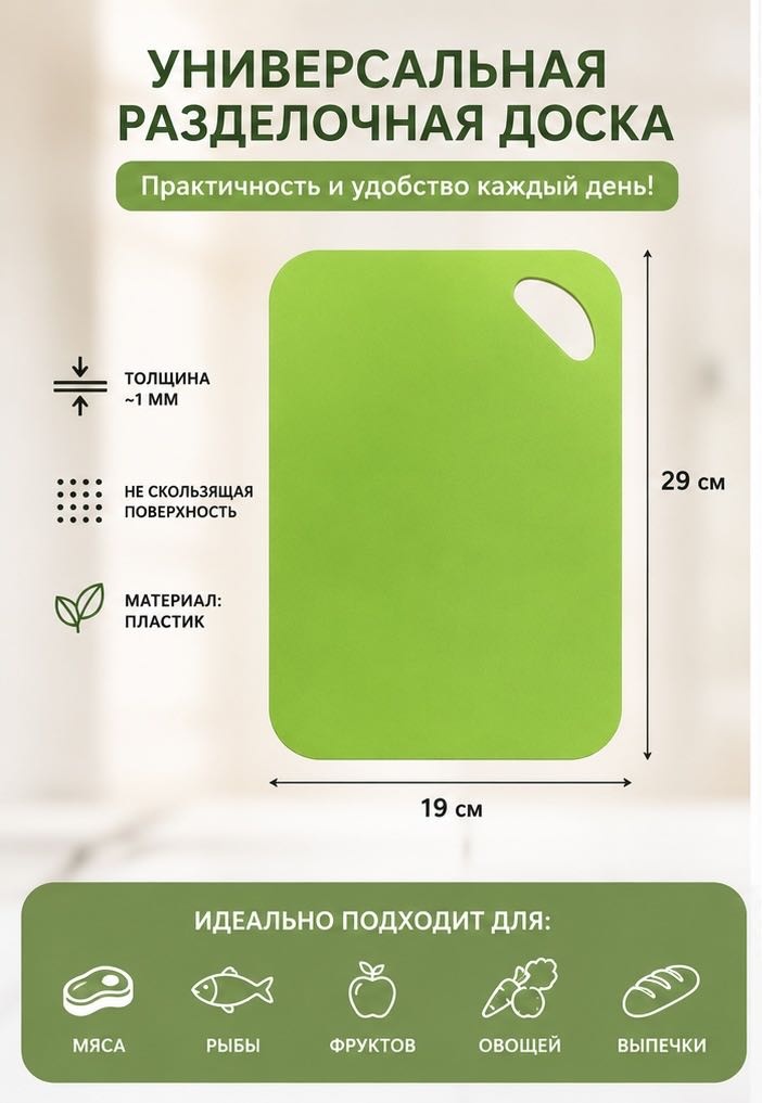 Toro разделочная доска Slim 268457/S 1 шт, пластик