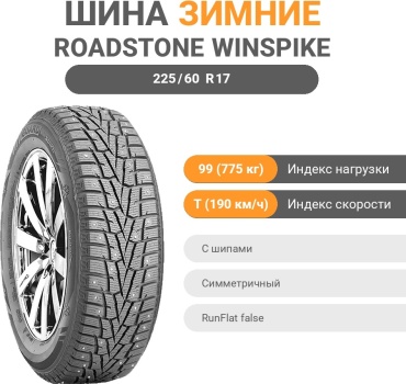Roadstone Winguard WinSpike SUV 225/60 R17 99T с шипами