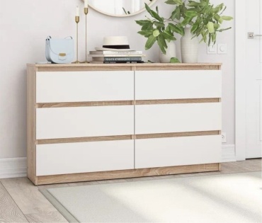 Комод Dream mebel Classic, 160x40x75 см, белый, бежевый