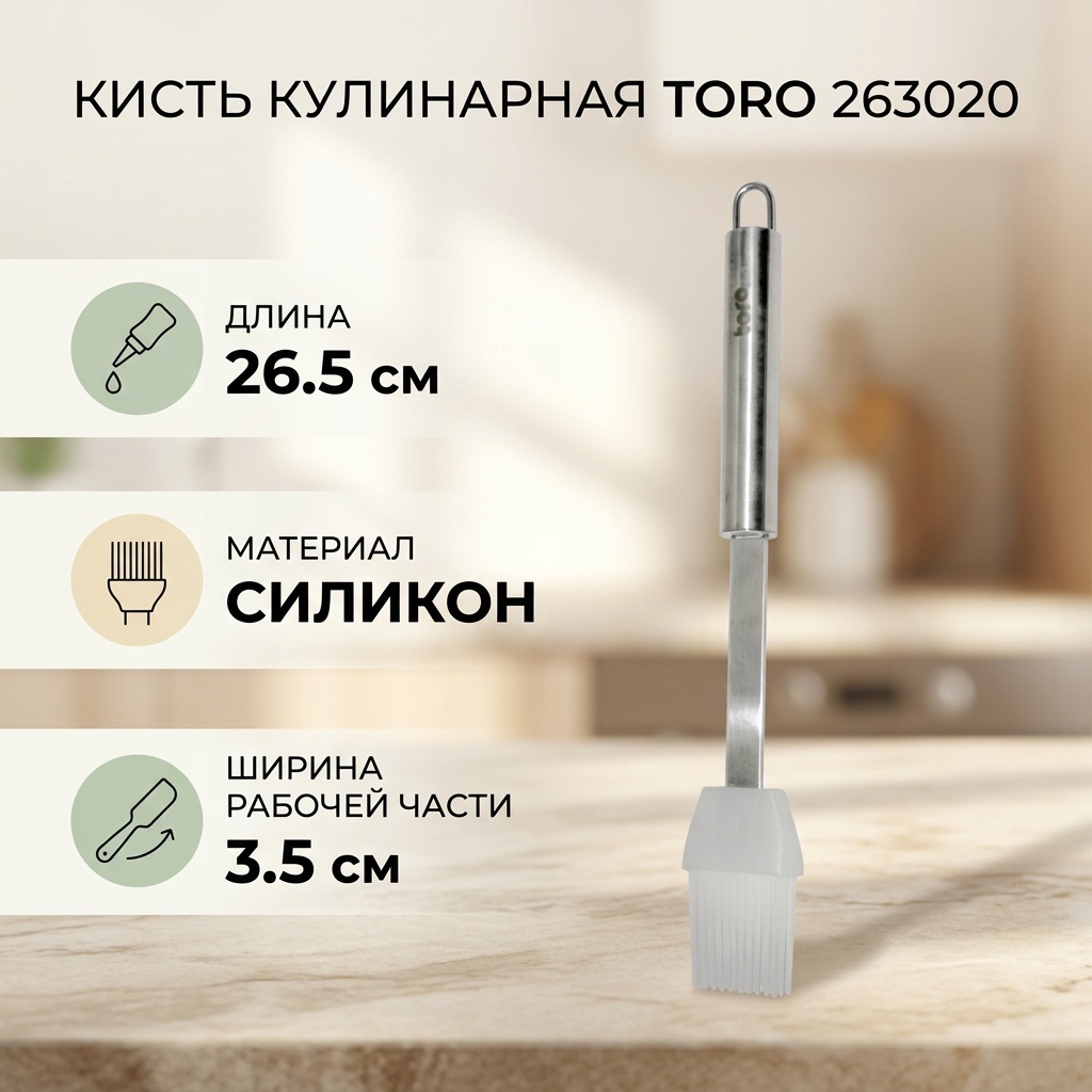 Кисть кулинарная Toro силикон, 1 шт