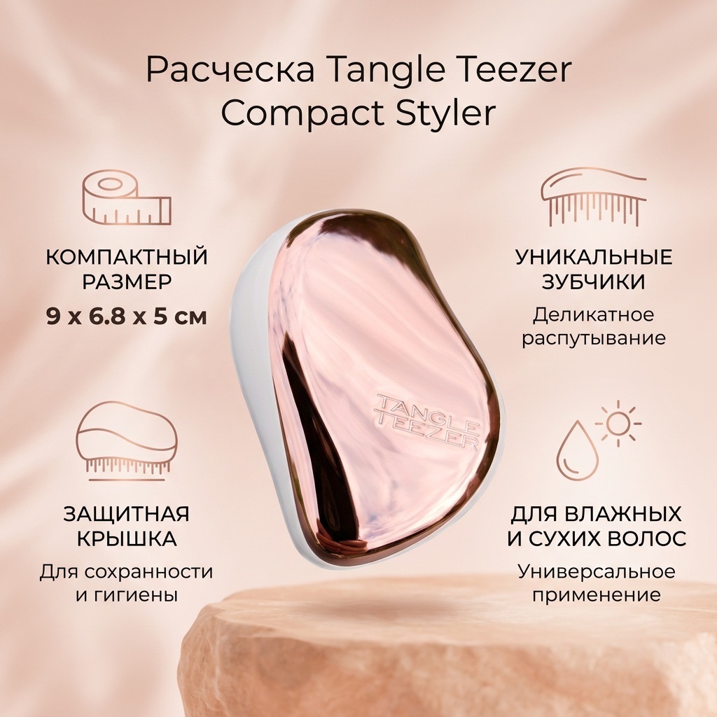 Tangle Teezer массажная расческа 9x6.8x5 см