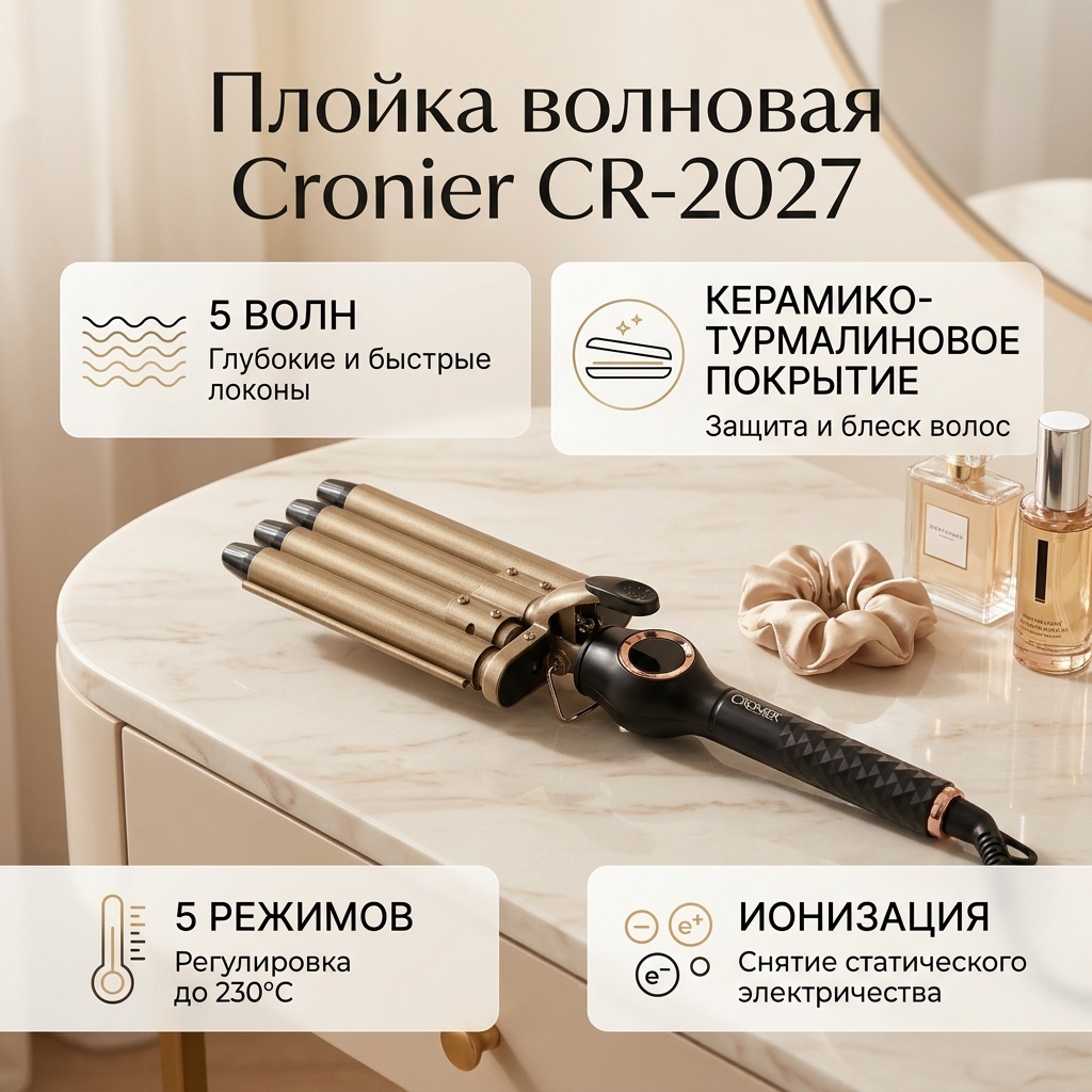 Cronier CR-2027 плойка волновая