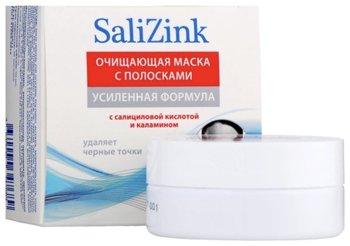 Маска для лица SaliZink глиняная СалиЦинк очищающая маска с полосками для лица 50мл 1 шт