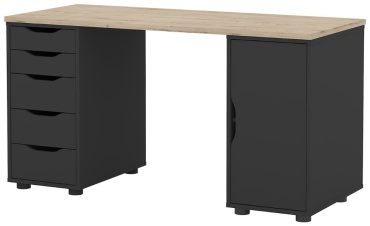 Стол письменный ТОО АТЛАНТИК Ltd Гамма 1, 140х60x75 см, коричневый, графит