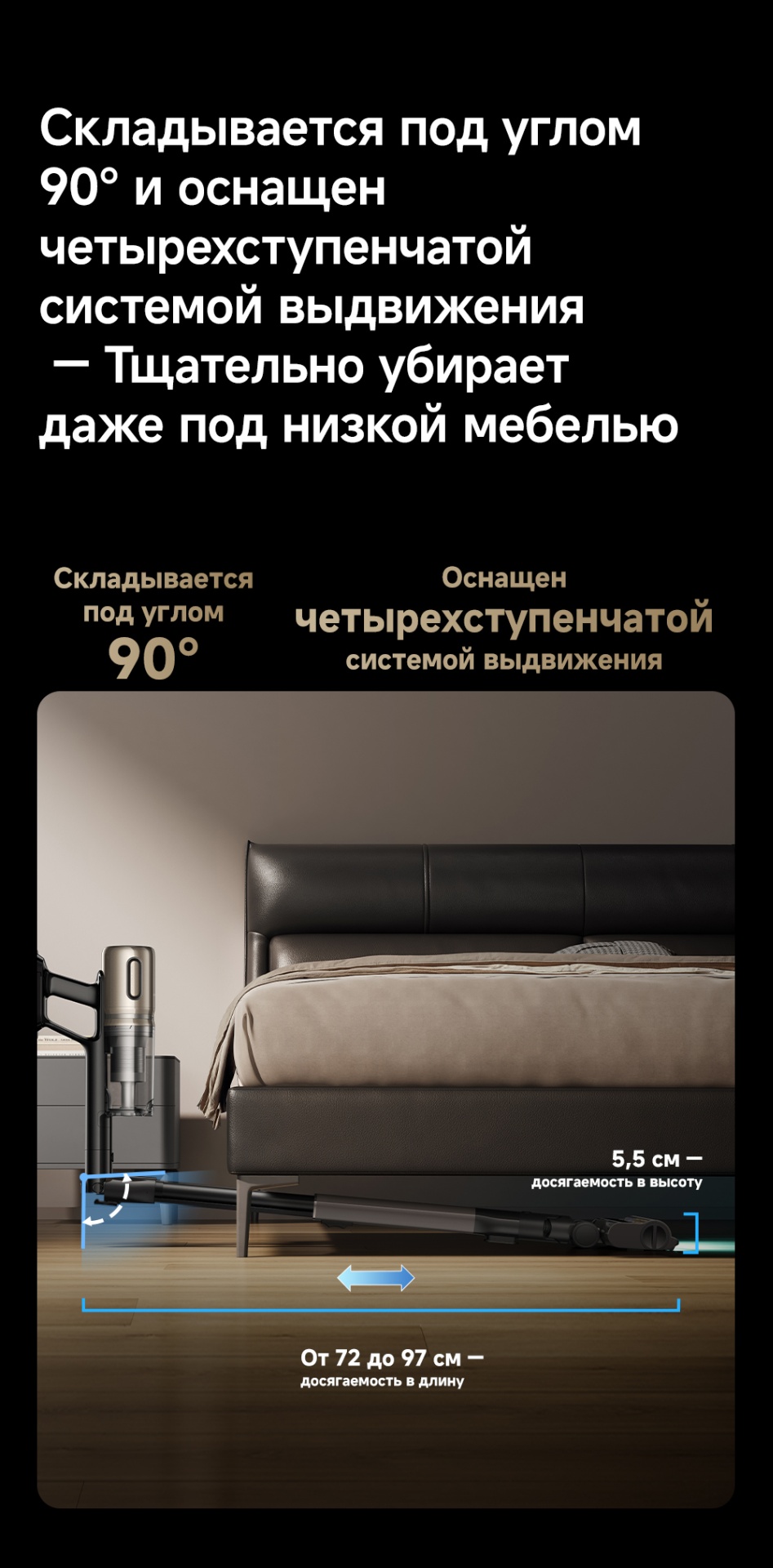 Пылесос DREAME Cordless Vacuum Cleaner Z40 Tangle Cut Flex черный — фото 13
