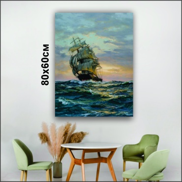 Картина Корабль в океане 60x80 см