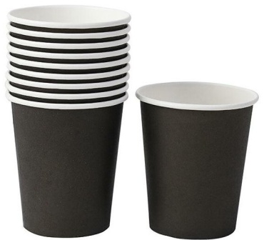 Лига пак стакан CUP-350-S-100-BLACK черный 100 шт
