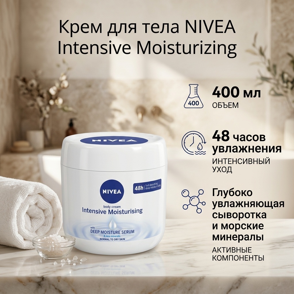 Крем для тела NIVEA Intensive Moisturizing — интенсивно увлажняющий уход для женщин, 400 мл