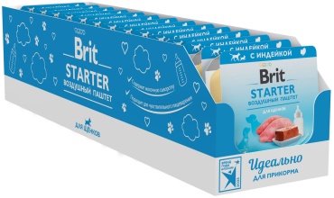 Brit Starter паштет с индейкой для щенков мелких пород 100 г 14 шт