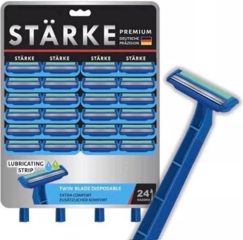 Starke Двухлезвийная одноразовая 6298044054583 бритвенный станок 12 шт