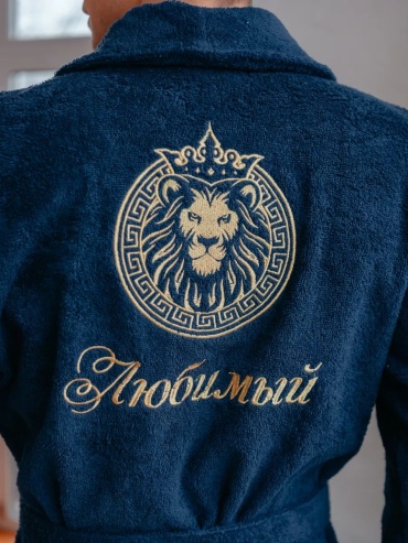 Махровый халат Vilana синий