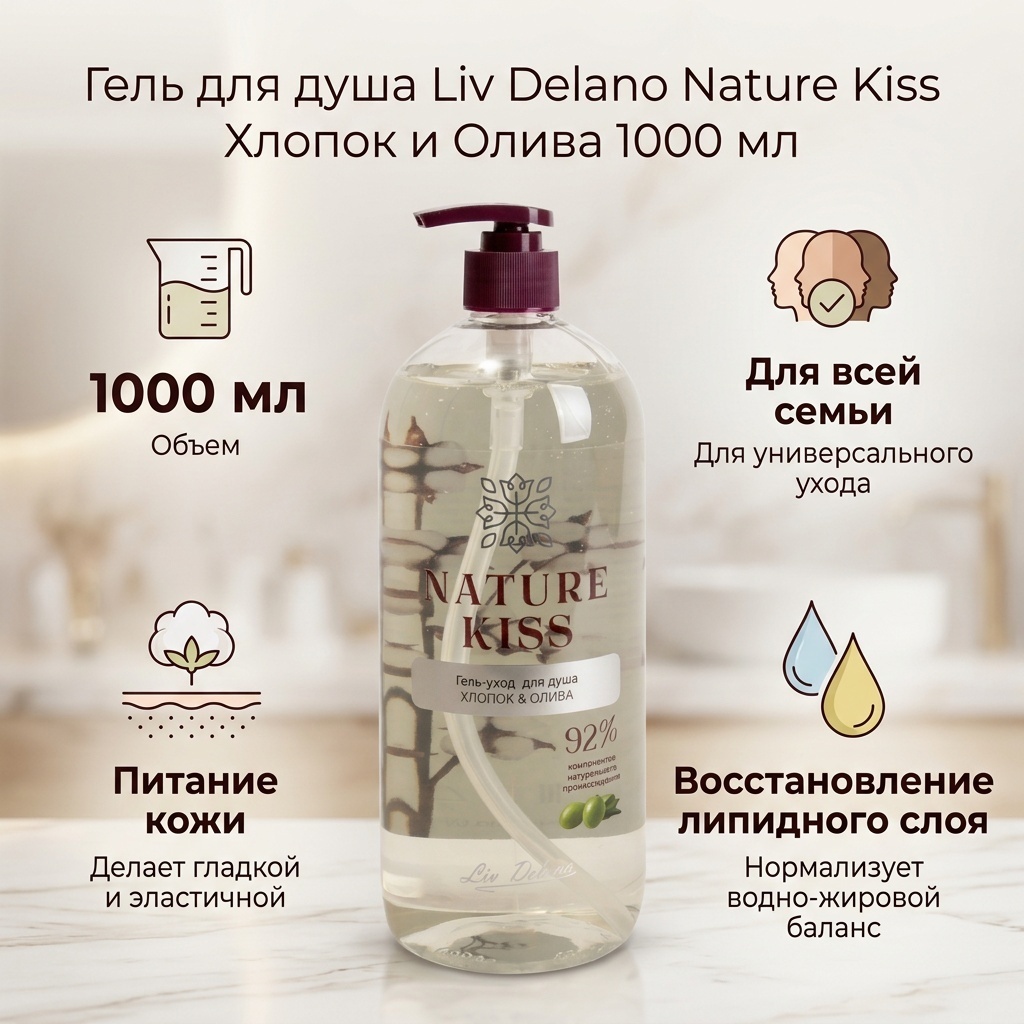 Liv Delano Хлопок и Олива гель 1000 мл