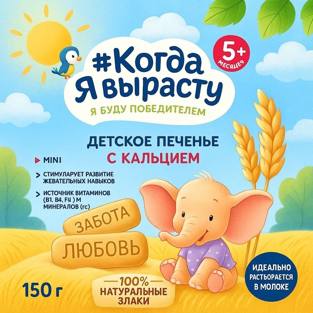 Когда Я вырасту Печенье с кальцием, 150 г