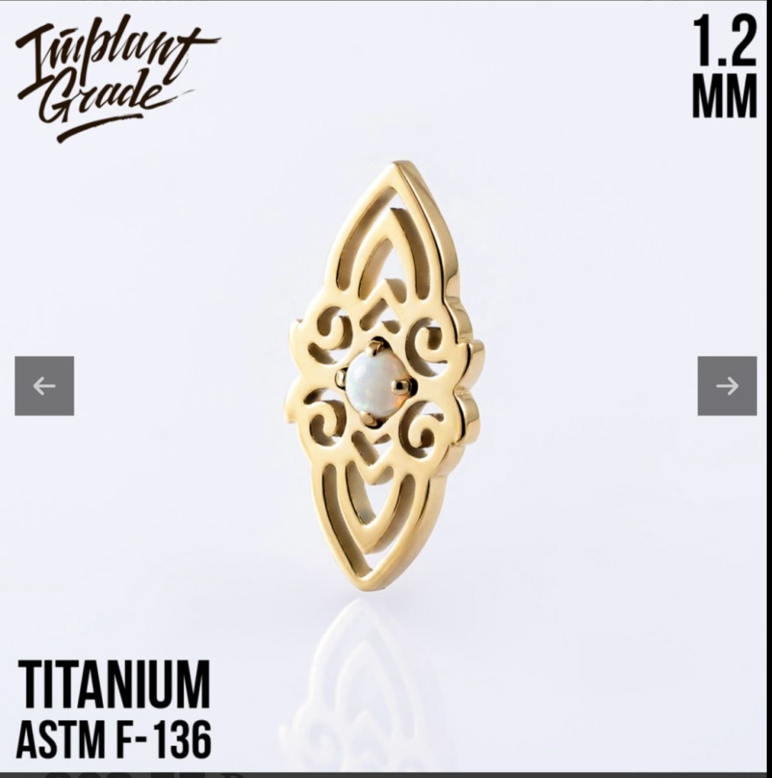Накрутка Implant Grade титановый сплав, агат, 1,2 mm