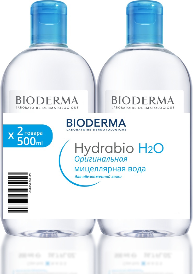 Bioderma Hydrabio H2O мицеллярная вода 2 шт по 500 мл