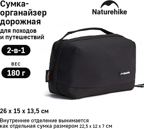 Naturehike несессер полиуретан черный 15X26 см