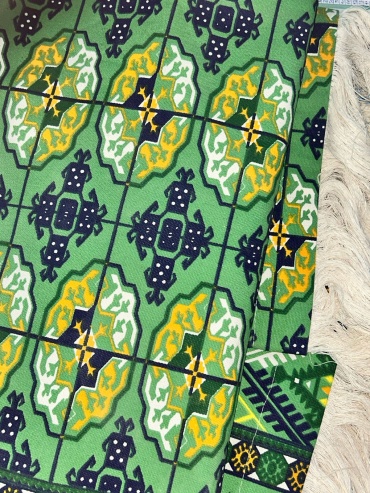 Покрывало Turkmen Hometextile с туркменскими рисунками 200х300 см, хлопок, зеленый