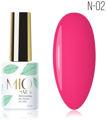 Mio Nails гель-лак N-02 Неоновый розовый глянцевое 8 мл