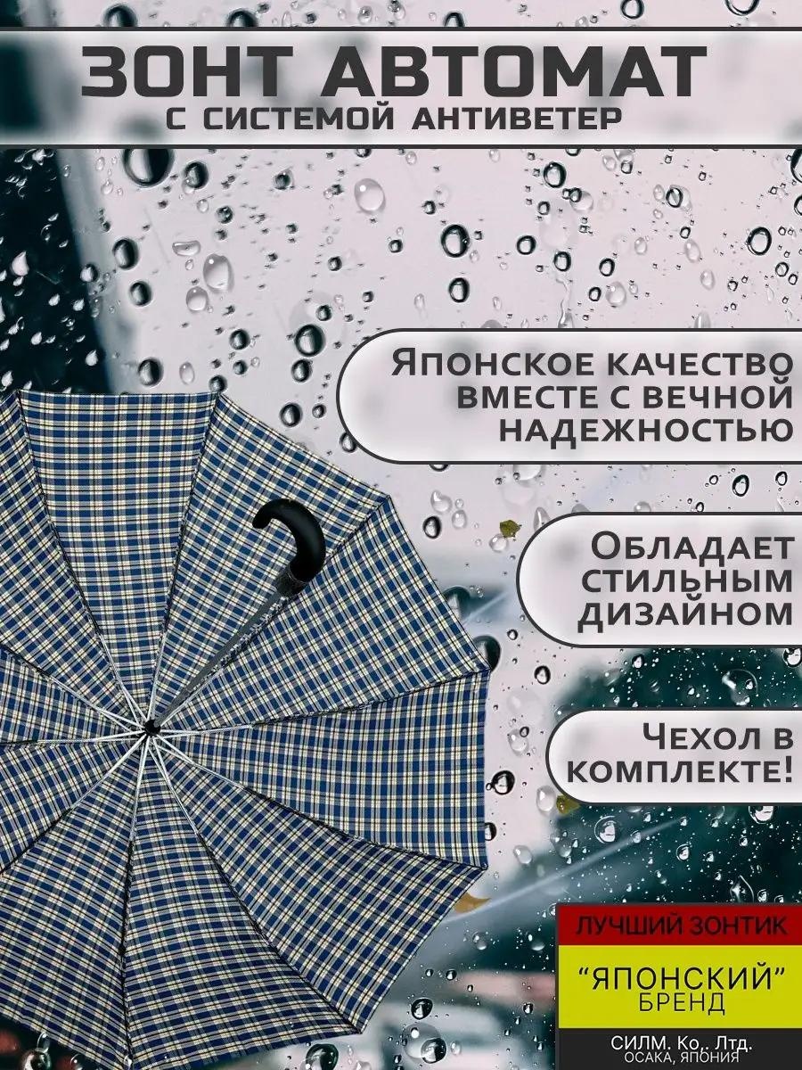 Складной зонт автомат синий, темно-синий