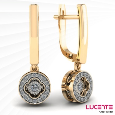 Серьги Lucente Бриллианты Якутии 02-K0013-02-106-02-01 вес 3.61 г золото, бриллиант