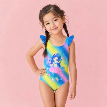 Слитный купальник Bandeau синий