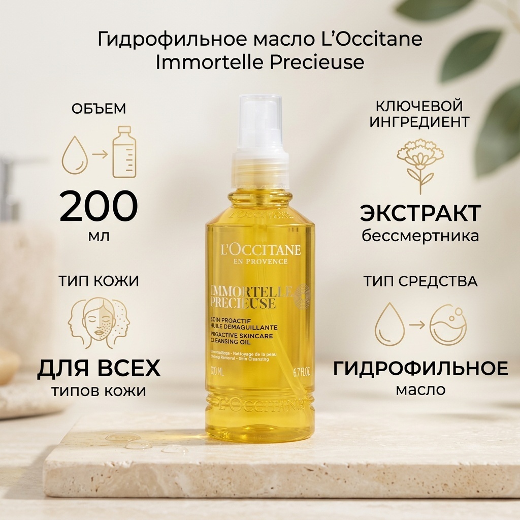 L'Occitane Immortelle Precieuse гидрофильное масло 200 мл