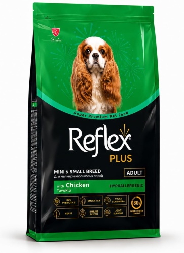 Reflex Plus Adult Mini&Small с курицей для взрослых мелких пород 3 кг