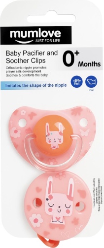 Пустышка angels shop mumlove 2 5/6 Pink, 1 шт, розовый